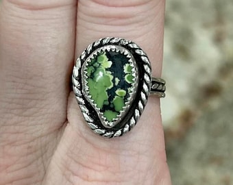 Tibet Turquoise Sterling Silver Ring Size 6.75