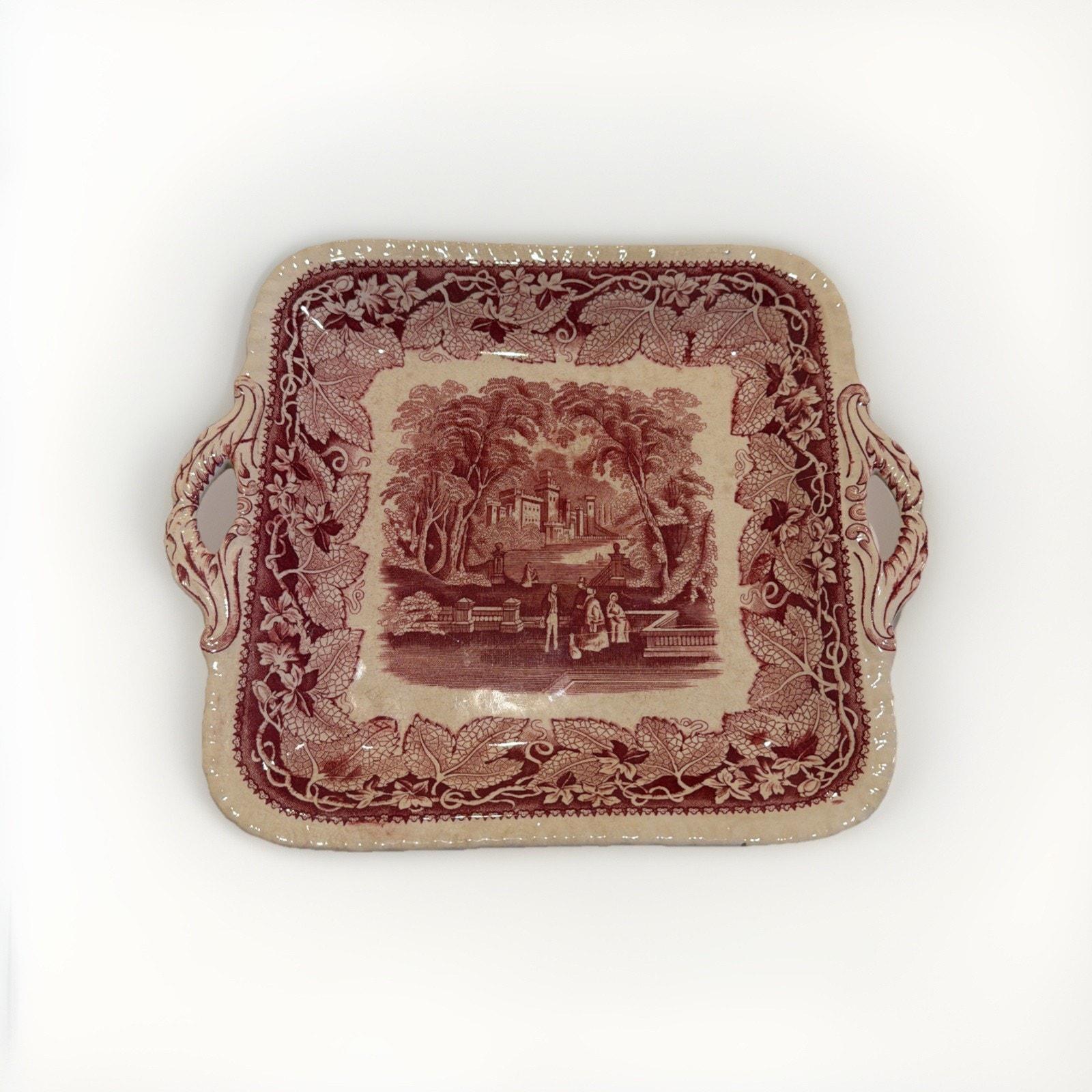 Antique Red Plates - Etsy