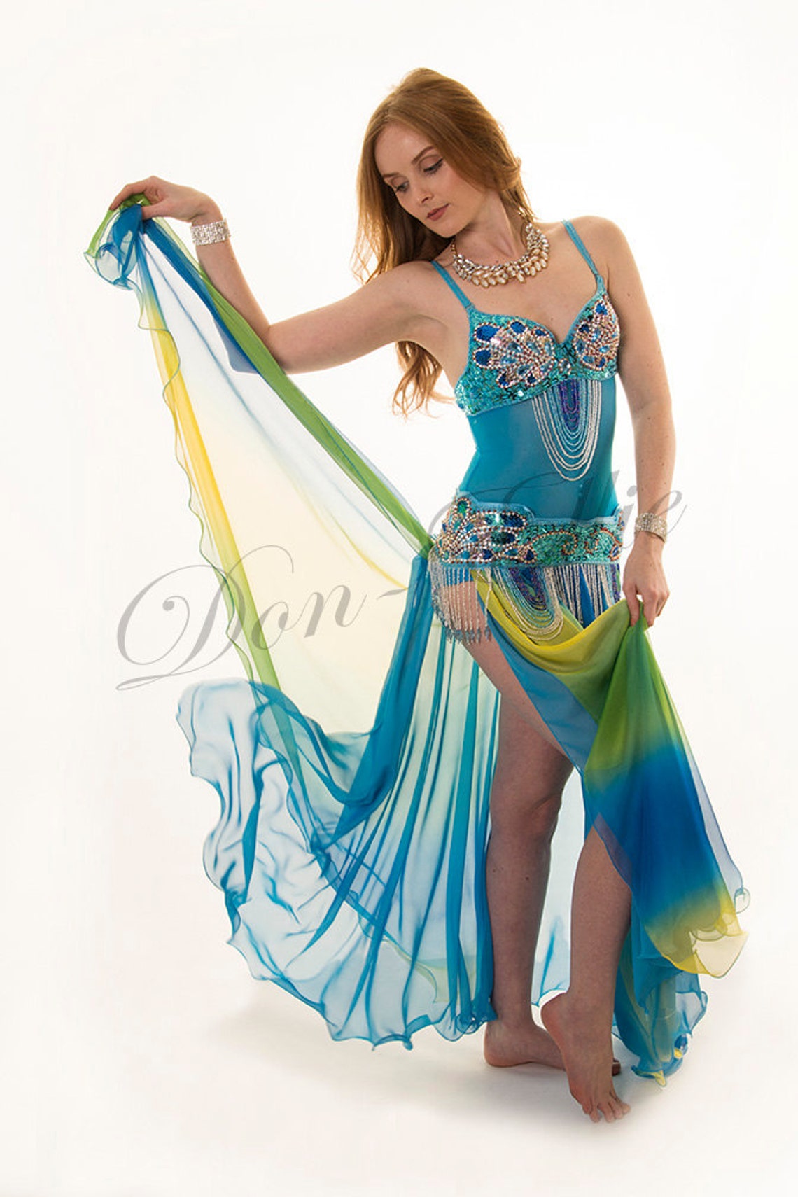 Under Bust Body Stocking, Silky Turquoise Stretch Mesh With Hold ...