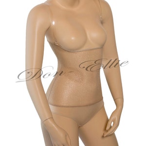 Under Bust  Belly Dance GOLD SPARKLY GLITTER, Stretch Mesh Belly Body Stocking with Hold Control