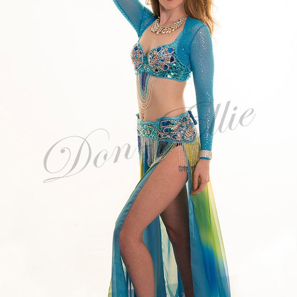 Bolero, made with Turquoise 4 way stretch mesh embellished with Silver Sparkles.