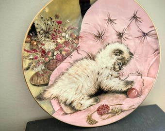 Royal Worcester "Little Rascal" Kitten Plate – Bone China Collection (1985)