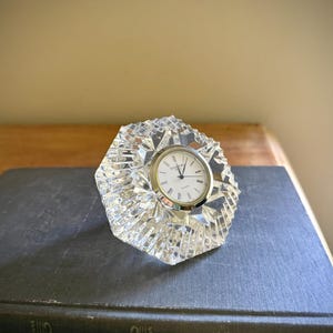 Waterford Crystal Lismore Clock Paperweight (working)