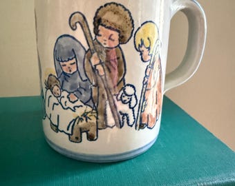 Vintage Louisville Stoneware Nativity Christmas Mug