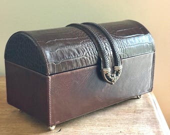 Vintage Brighton Collectables Leather Jewelry Case Box