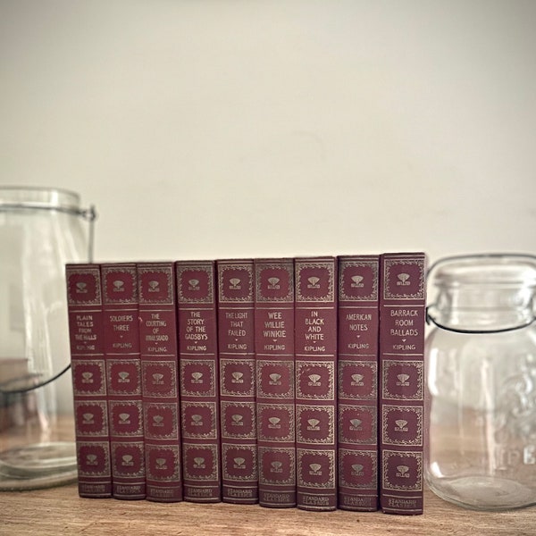 Vintage  Hardcover Rudyard Kipling Book set of 9 from 1930