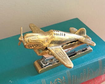 Vintage Brass Airplane Stapler