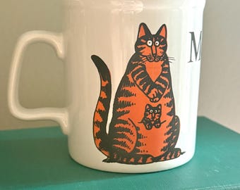 Vintage B Kilban Cat Coffee Staffordshire Potteries Mug MomCat Cartoon Mug