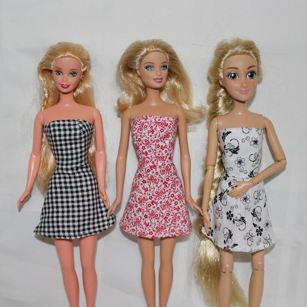1/6 Scale Strapless Mini Dress for Barbie sized fashion doll