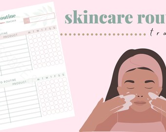 Skincare Routine Tracker, Skincare Tracker, Morning and Evening Beauty Planner, Beauty Journal, Self Care Planner Insert, PDF Download