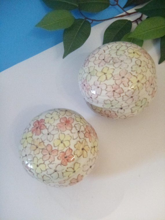 Ceramic Trinket Containers, Handcrafted, Cherry B… - image 8