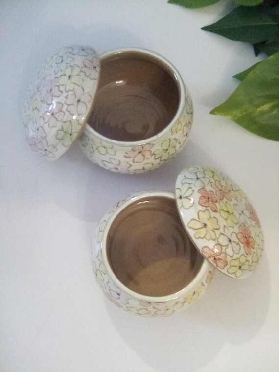 Ceramic Trinket Containers, Handcrafted, Cherry B… - image 10