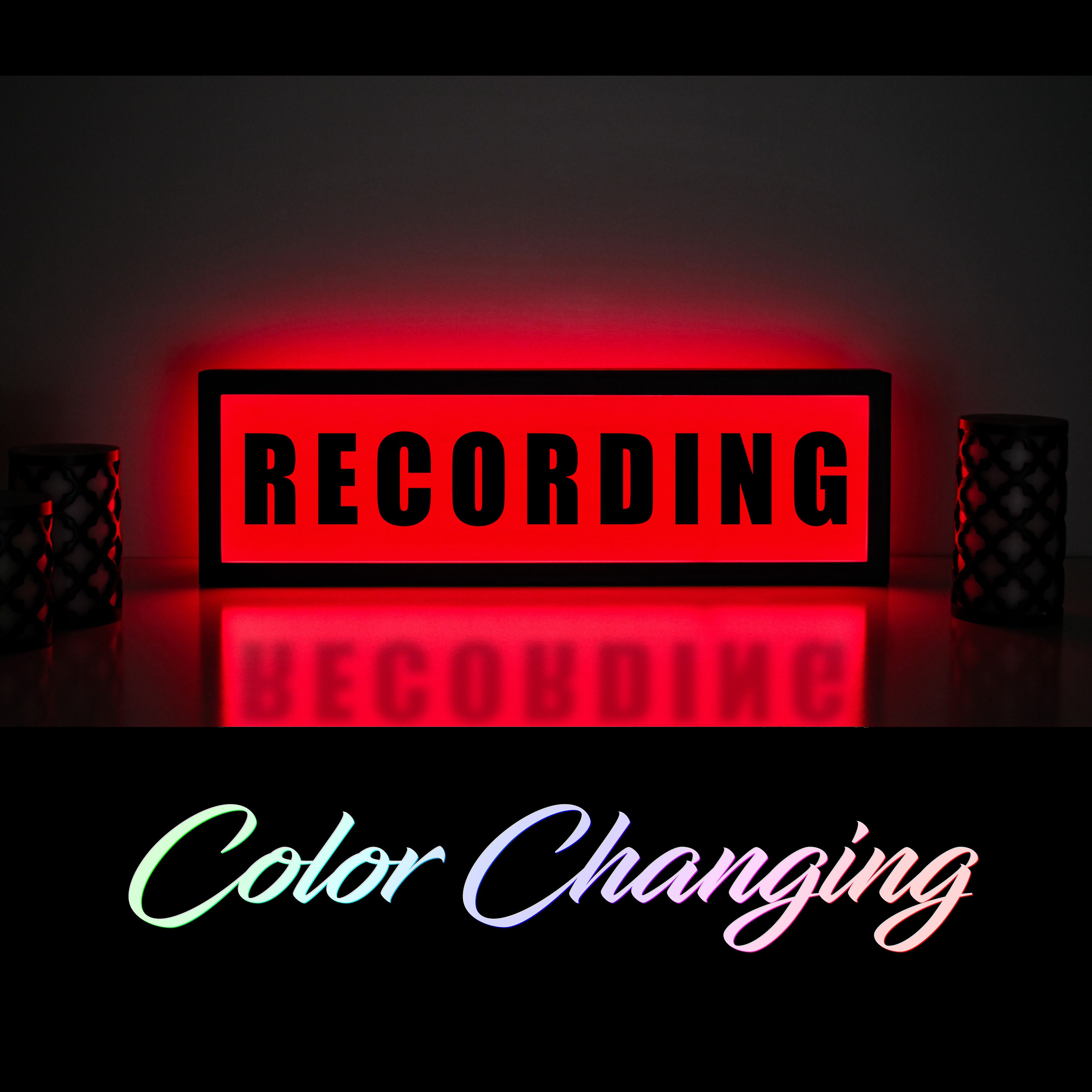 Recording Sign Recording Light Now Recording Recording Etsy Canada