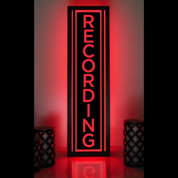recording sign recording light recording business sign on etsy