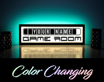 Game Room Sign, Custom Game Sign, Game Room Decor, Video Game Decor, Gaming Light, Gamer Sign, Video Game Light, Game Room, Personalized