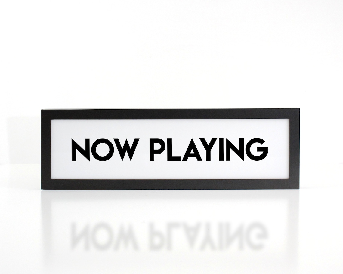 Now playing royalty free stock image Now Playing Sign Now Playing Movie Sign Movie Room Decor - Etsy