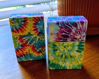 smoking jacket cigarette case Cigarette Case Rainbow Tie Dye Smoking Jacket-2 Sizes #Kings /Regular and  #100's - 2 Designs to Choose from