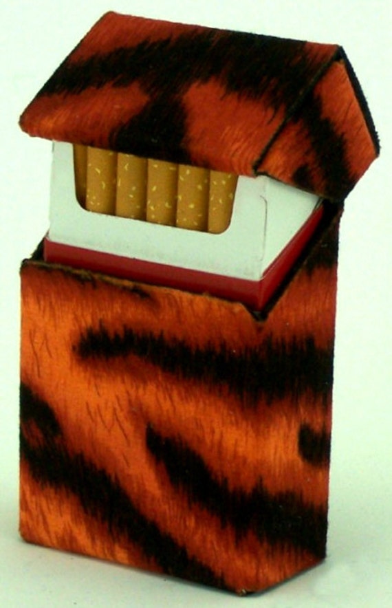 fabric cigarette case Cigarette Case Tiger Suede Fabric SmokingJacket-Corrugated Board with Fabic  Covering- 2 Sizes-Kings/Regular & 100's #bengals #clemsontigers