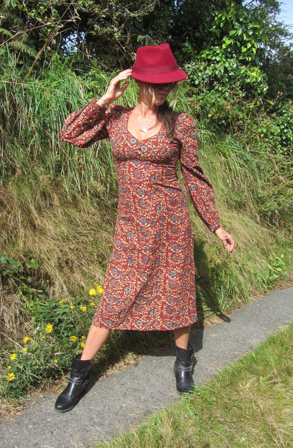 knee length dresses for ladies Black | Floral Button Through Midi Dress