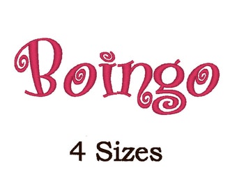 Boingo font for embroidery. SImilar Curlz. 4 Sizes.