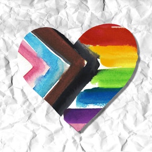 Progress Pride Flag Watercolor // Rainbow Pride Sticker // Laptop Stickers // Waterbottle Stickers // Stickers // LGBTQ Stickers