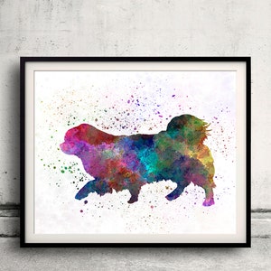 Tibetan Spaniel 01 in watercolor Fine Art Print Poster Decor Home Watercolor Illustration Dog SKU 2023 image 1