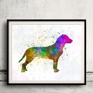Slovakian Hound 01 in watercolor - Fine Art Print Poster Decor Home Watercolor Illustration Dog - SKU 2237