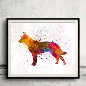 Australian Cattle Dog 01 in watercolor - Fine Art Print Poster Decor Home Watercolor Illustration Dog - SKU 2201