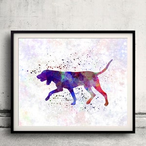 Black and Tan Coonhound 01 in watercolor - Fine Art Print Poster Decor Home Watercolor Illustration Dog - SKU 2011