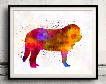 Spanish Mastiff 01 in watercolor - Fine Art Print Poster Decor Home Watercolor Illustration Dog - SKU 2239