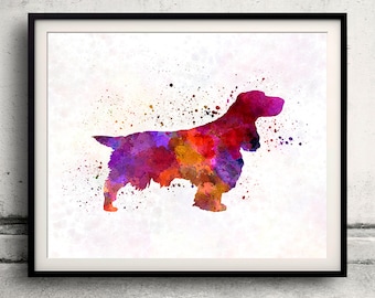 Veld Spaniel 01 in aquarel - Fine Art Print Poster Decor Home Aquarel Illustratie Hond - SKU 2013