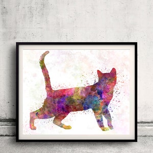 Bengal cat in watercolor - Fine Art Print Poster Decor Home Watercolor Illustration Dog - SKU 2936