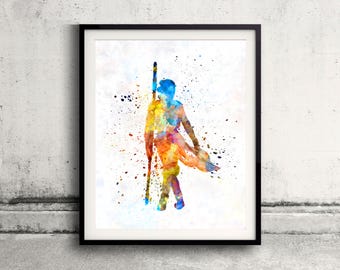 Rey Star Wars 02- Fine Art Print Glicee Rey Poster Watercolor Children's Illustration Wall - SKU 2557
