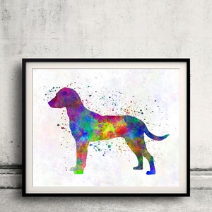 Montenegrin Mountain Hound 01 in watercolor - Fine Art Print Poster Decor Home Watercolor Illustration Dog - SKU 2297