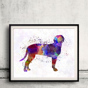Austrian Black and Tan Hound 01 in watercolor - Fine Art Print Poster Decor Home Watercolor Illustration Dog - SKU 2266