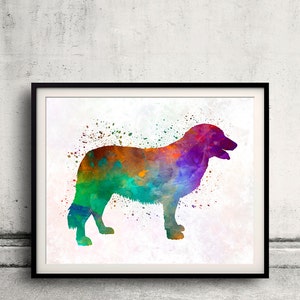 Anglo French Hound 01 in watercolor - Fine Art Print Poster Decor Home Watercolor Illustration Dog - SKU 2264