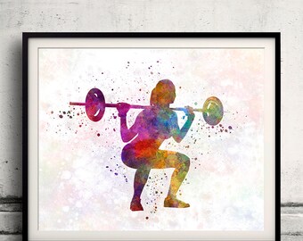 Body buiding woman 01 - Poster Digital Wall art Illustration sports Print Art Decorative  - SKU 1645