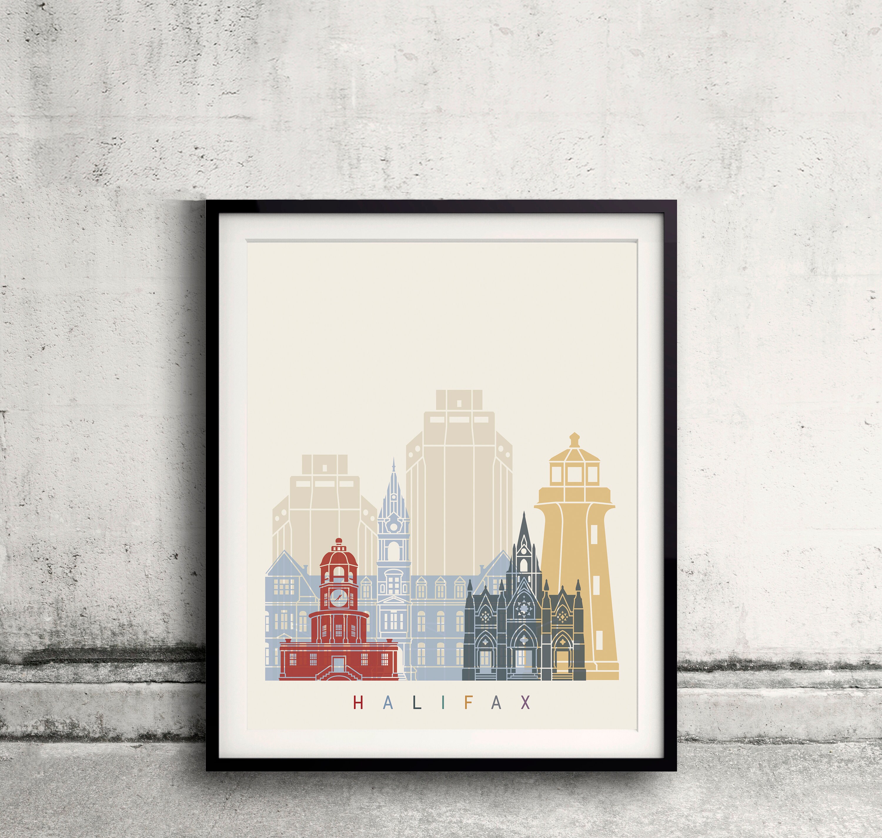 Halifax V2 Skyline Poster Fine Art Print Landmarks Skyline Etsy