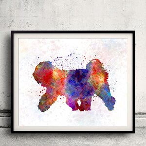 Tibetan Terrier 01 in watercolor - Fine Art Print Glicee Poster Decor Home Watercolor Illustration - SKU 1387