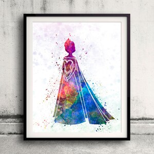 Elsa The Snow Queen - Frozen - 8x10 in. to 12x16 in. Fine Art Print Glicee Disney Poster Watercolor Children&#39;s Art Illustration-SKU 1056