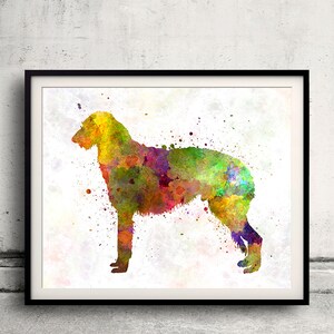 Deerhound 01 in watercolor 8x10 in. to 12x16 in. Fine Art Print Glicee Poster Decor Home Watercolor Illustration - SKU 1095