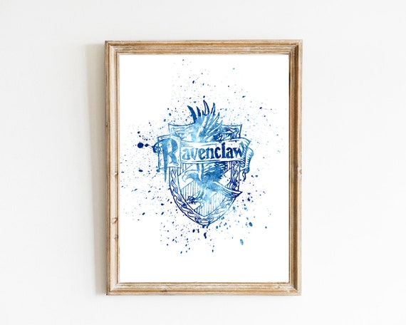 Harry Potter Ravenclaw House Silhouette Poster Watercolor Wall -   Singapore