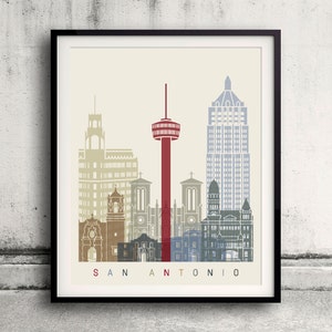 San Antonio Skyline Poster - Fine Art Print Landmarks Skyline Poster ...