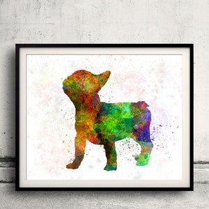French Bulldog 01 in watercolor 8x10 in. to 12x16 in.  Fine Art Print Poster Decor Home Watercolor Illustration Dog - SKU 1013