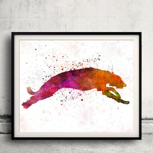 Deerhound 02 in watercolor 8x10 in. to 12x16 in. Fine Art Print Glicee Poster Decor Home Watercolor Illustration - SKU 1096