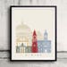 Poster Su Tela Skyline Di Athens, Georgia – Lienzo Enrollado, Dimensioni 55x70 Cm (22x28 Pollici)