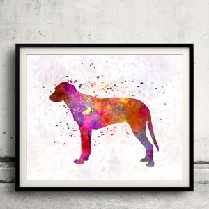 Finnish Hound 01 in watercolor - Fine Art Print Poster Decor Home Watercolor Illustration Dog - SKU 1495