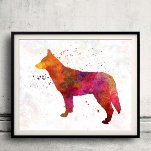 Saarloos Wolfdog in watercolor 8x10 in. to 12x16 in. Fine Art Print Glicee Poster Decor Home Watercolor Illustration - SKU 1194