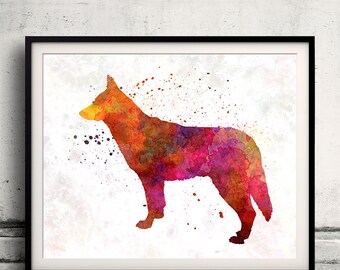 Saarloos Wolfdog in watercolor 8x10 in. to 12x16 in. Fine Art Print Glicee Poster Decor Home Watercolor Illustration - SKU 1194