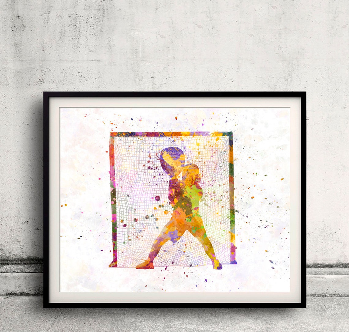 Lacrosse Player 03 Goalie Poster Watercolor Wall Art Etsy